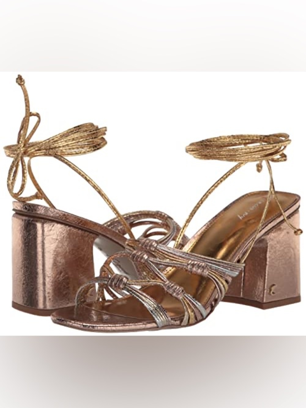 NWOB Circus by Sam Edelman Metallic Gold Strappy Block Heels size 9